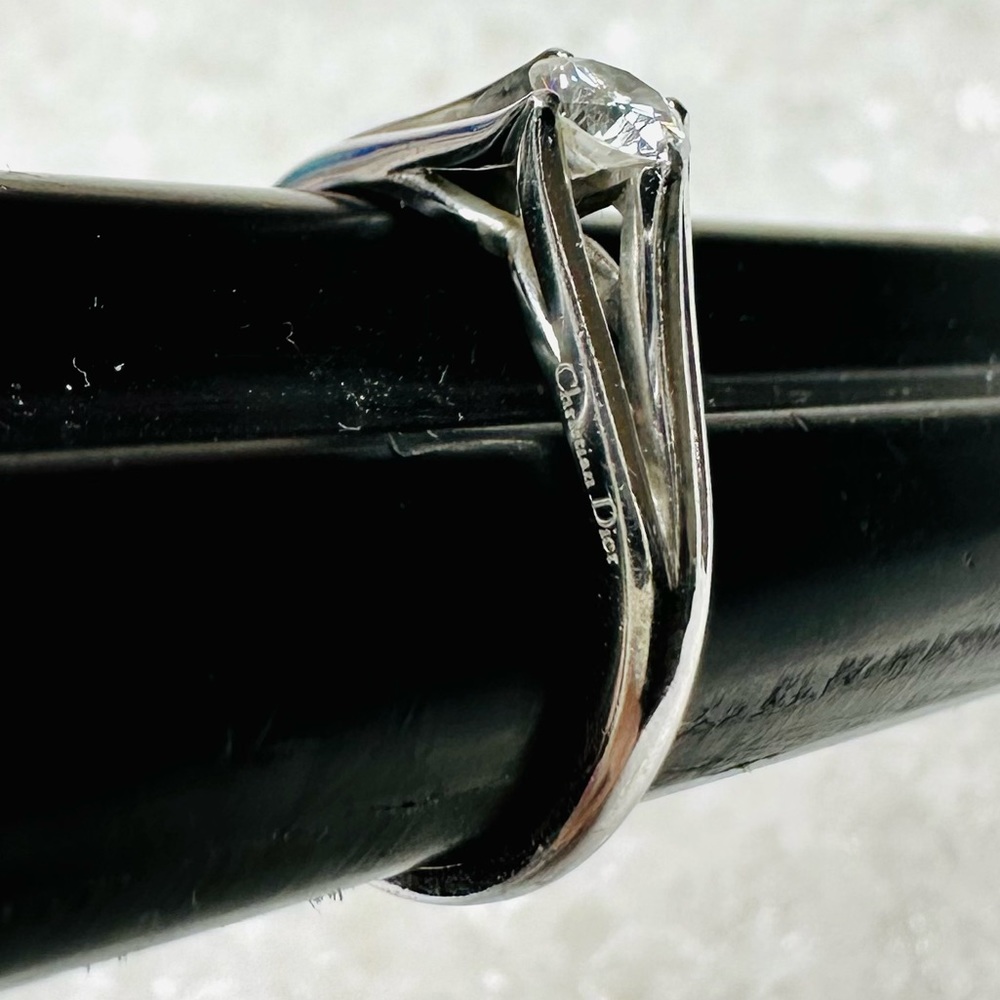 EUC Christian Dior PT900 Platinum .50 ct Diamond Ring - Picture 15 of 17